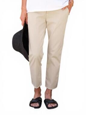 Frank and Eileen Wicklow Italian Chino Women's Size 6 Khaki Beige Cropped Pant